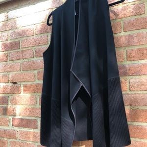 Lafayette 148 black wool blend sleeveless wrap vest. Size small.